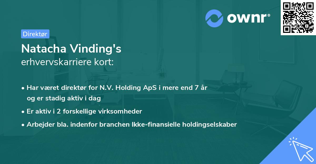 Natacha Vinding's erhvervskarriere kort