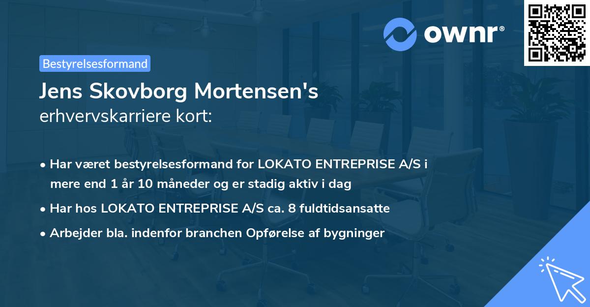 Jens Skovborg Mortensen's erhvervskarriere kort