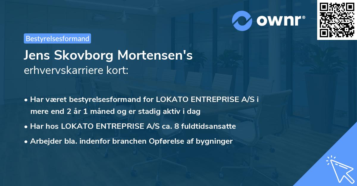 Jens Skovborg Mortensen's erhvervskarriere kort