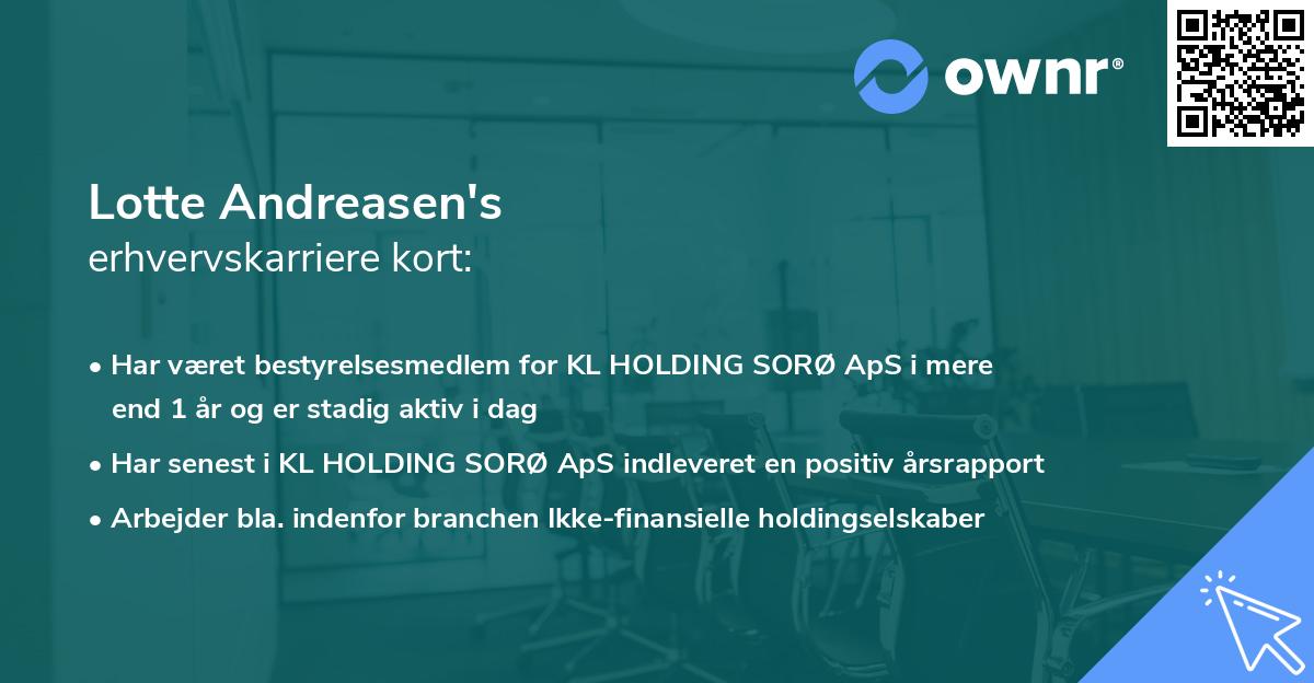 Lotte Andreasen's erhvervskarriere kort