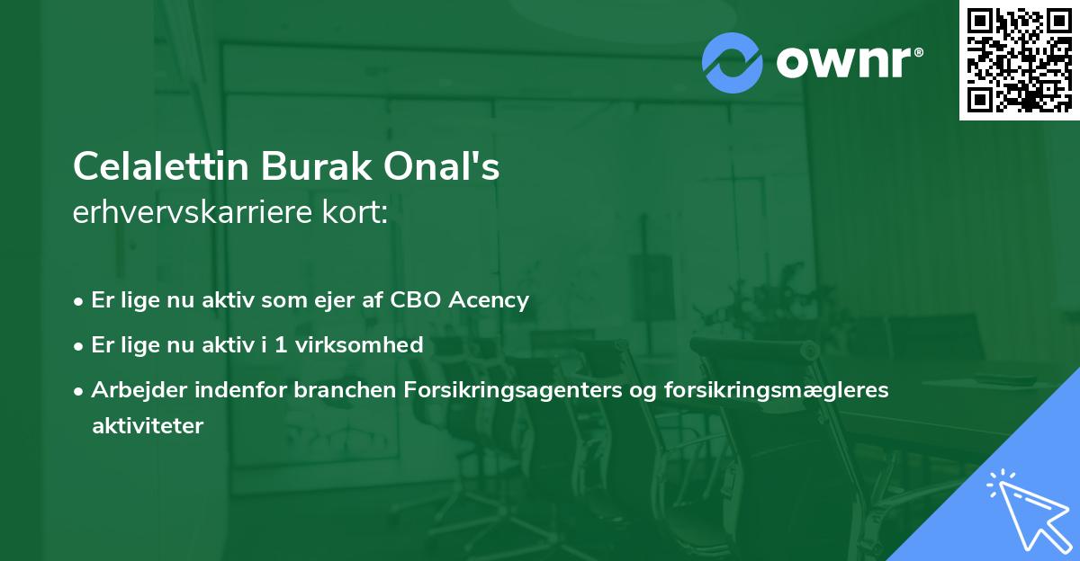 Celalettin Burak Onal's erhvervskarriere kort