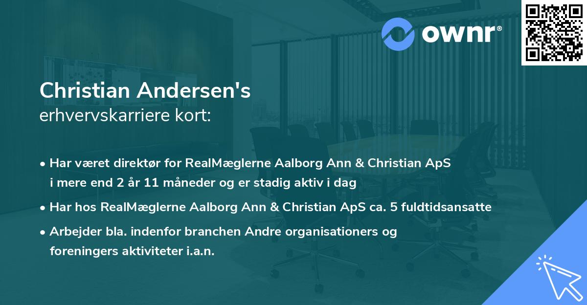 Christian Andersen's erhvervskarriere kort