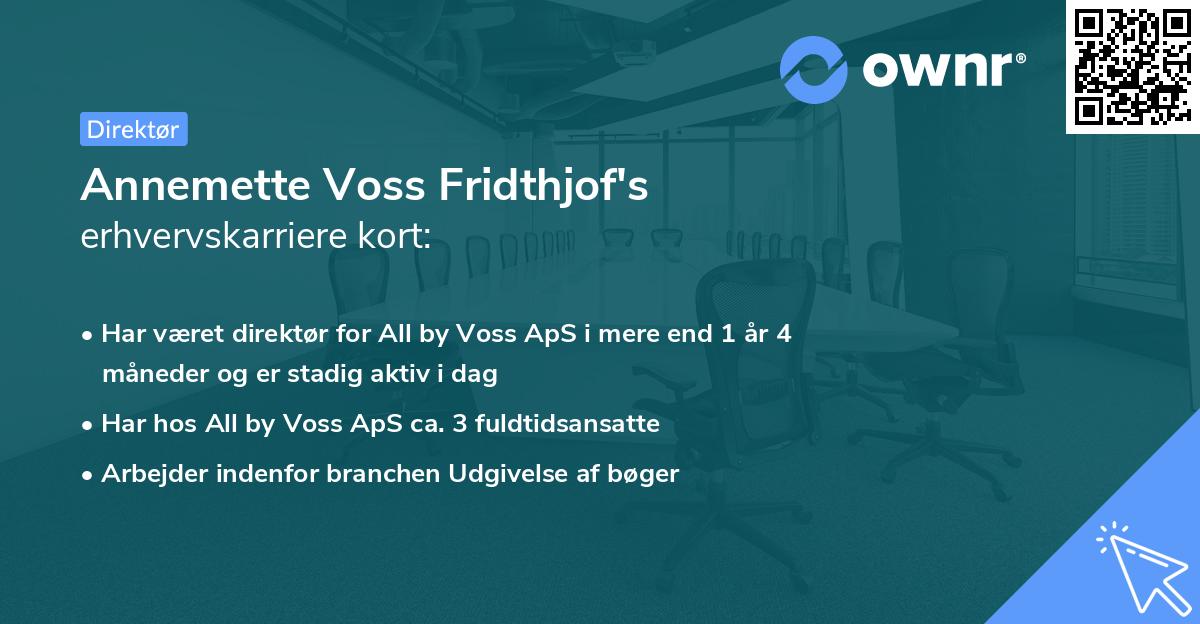 Annemette Voss Fridthjof's erhvervskarriere kort