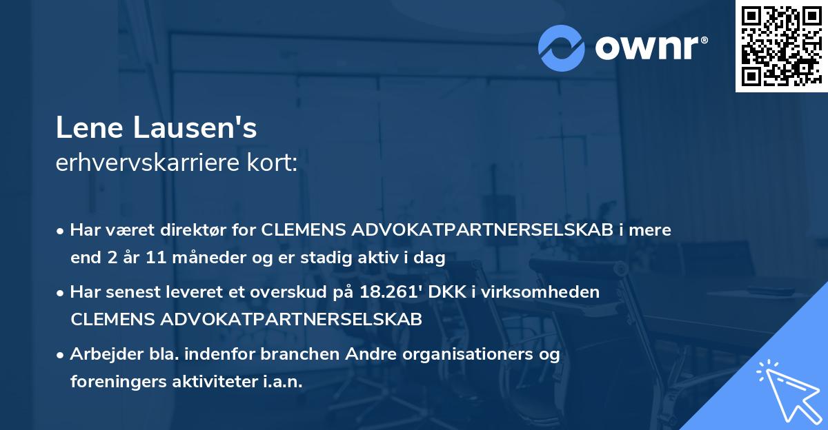 Lene Lausen's erhvervskarriere kort