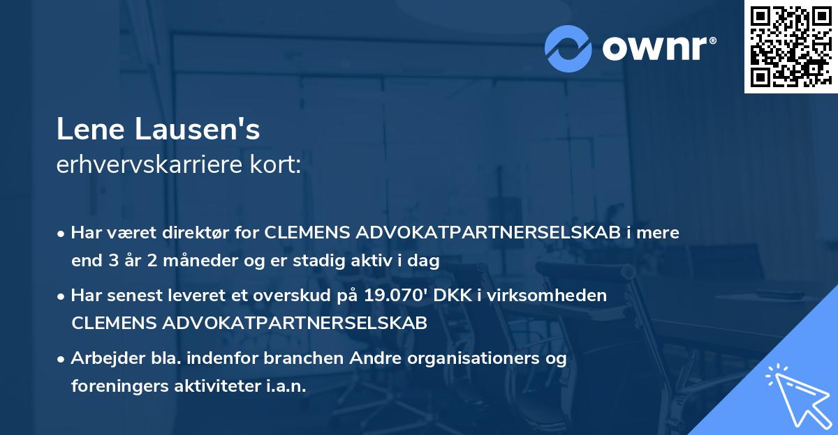 Lene Lausen's erhvervskarriere kort