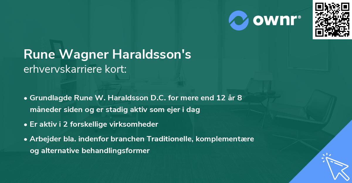 Rune Wagner Haraldsson's erhvervskarriere kort