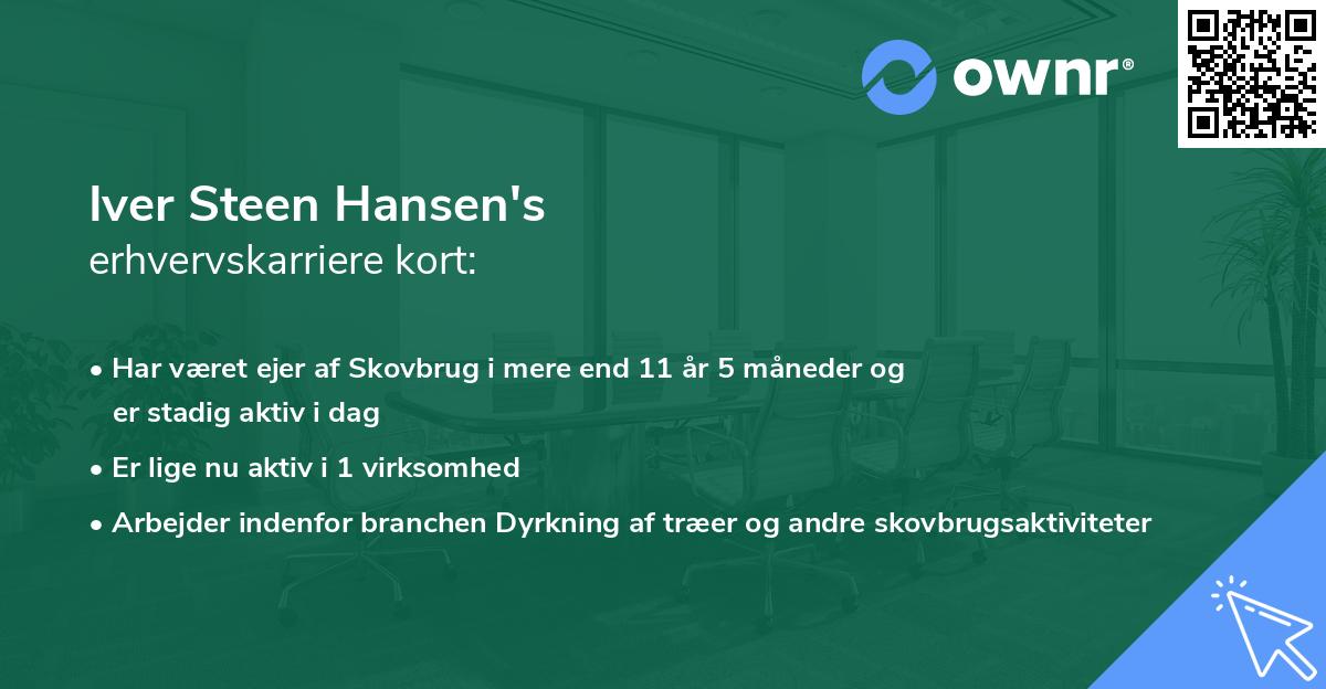 Iver Steen Hansen's erhvervskarriere kort