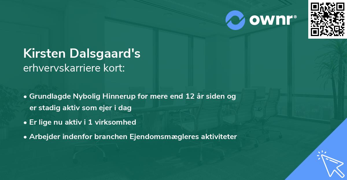 Kirsten Dalsgaard's erhvervskarriere kort