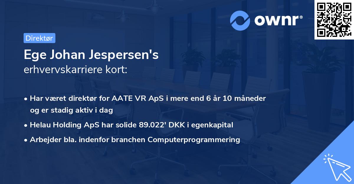 Ege Johan Jespersen's erhvervskarriere kort