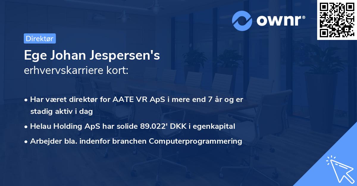 Ege Johan Jespersen's erhvervskarriere kort