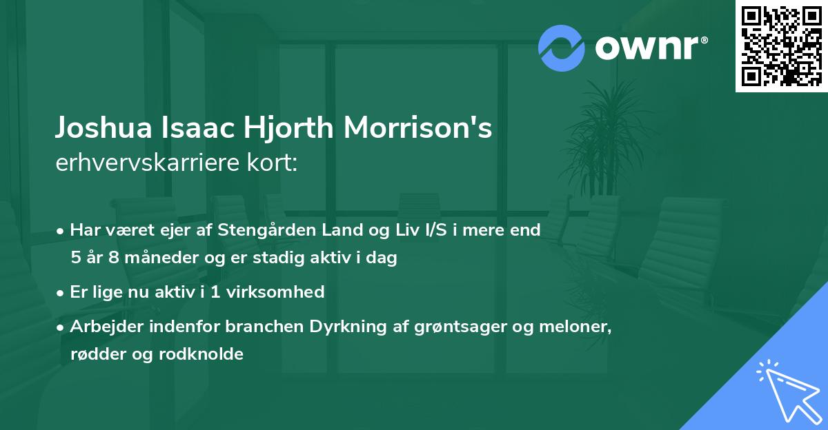 Joshua Isaac Hjorth Morrison's erhvervskarriere kort