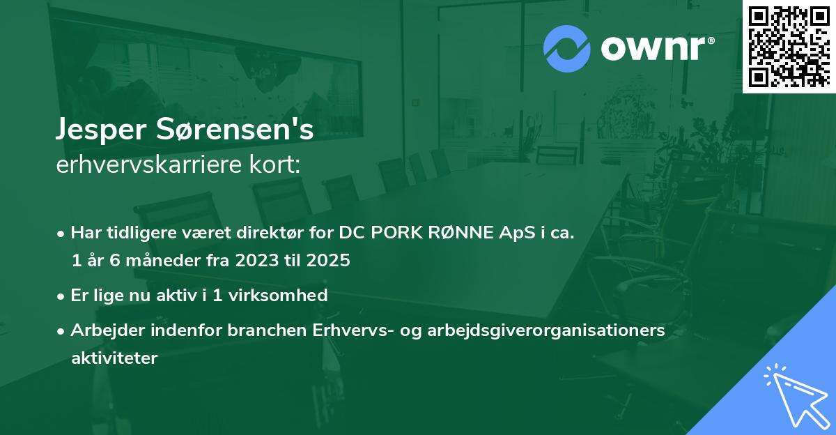 Jesper Sørensen's erhvervskarriere kort