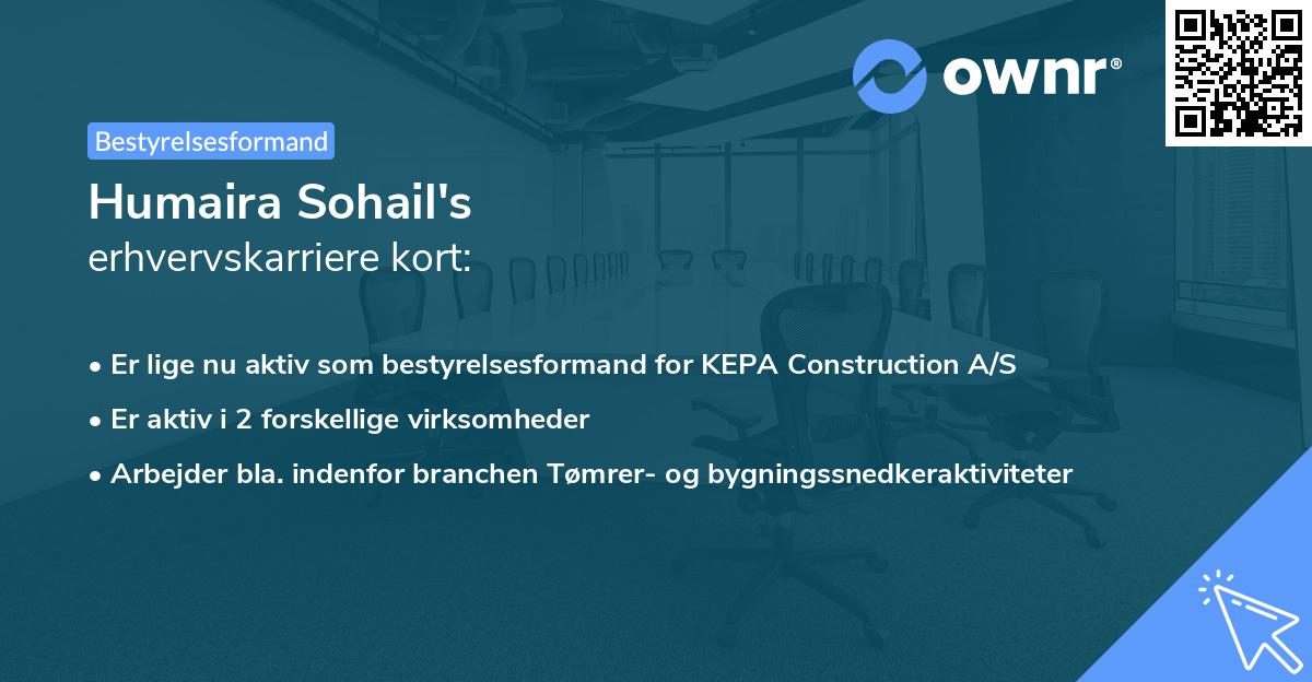 Humaira Sohail's erhvervskarriere kort