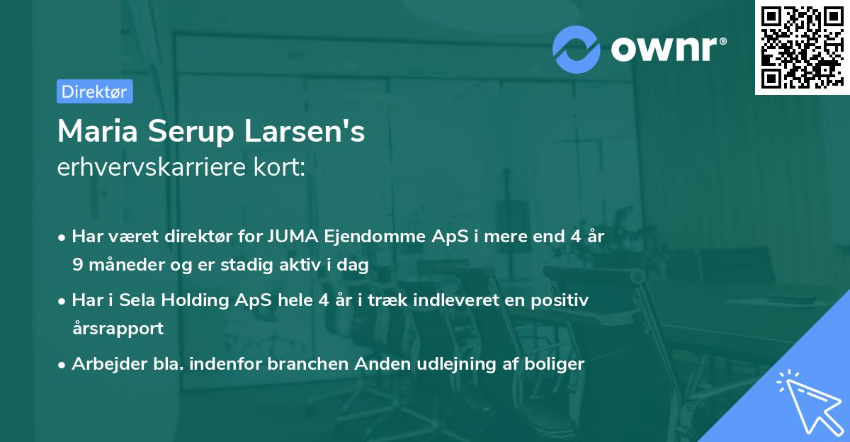 Maria Serup Larsen's erhvervskarriere kort