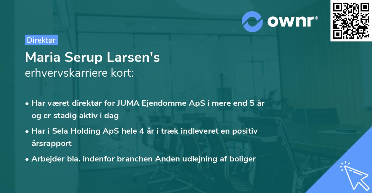 Maria Serup Larsen's erhvervskarriere kort