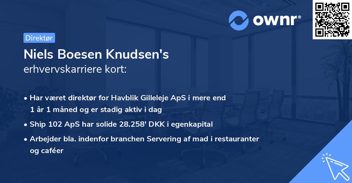 Niels Boesen Knudsen's erhvervskarriere kort