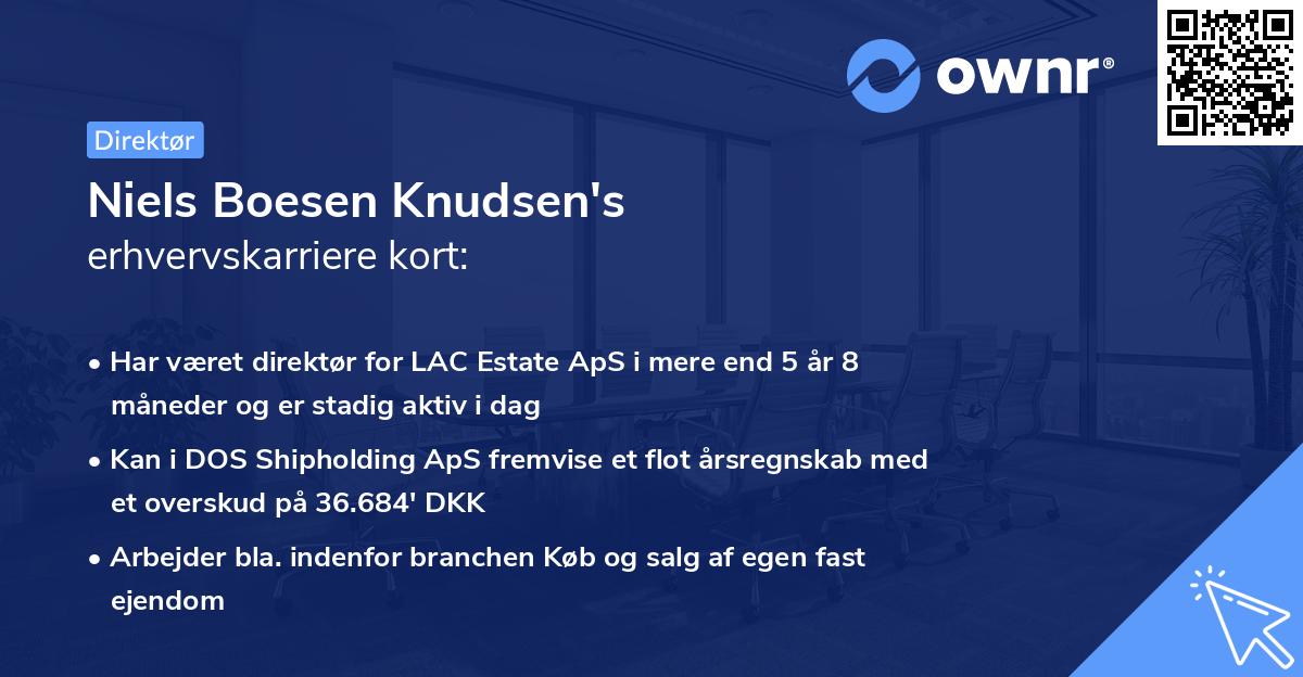 Niels Boesen Knudsen's erhvervskarriere kort
