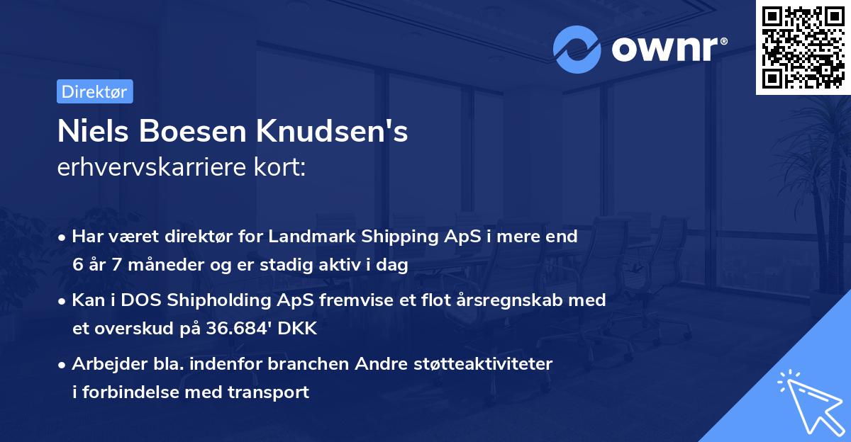 Niels Boesen Knudsen's erhvervskarriere kort