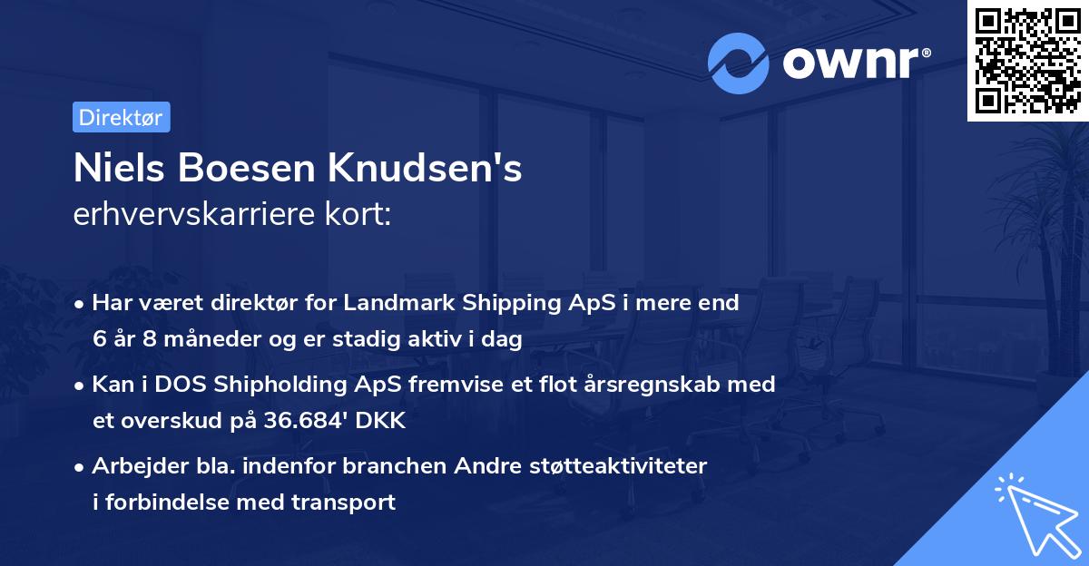 Niels Boesen Knudsen's erhvervskarriere kort
