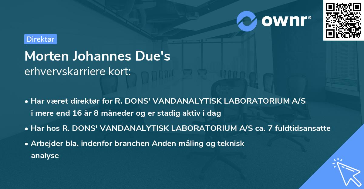 Morten Johannes Due's erhvervskarriere kort