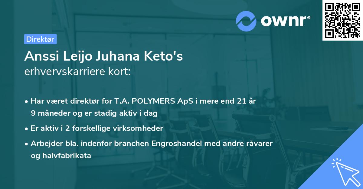 Anssi Leijo Juhana Keto's erhvervskarriere kort
