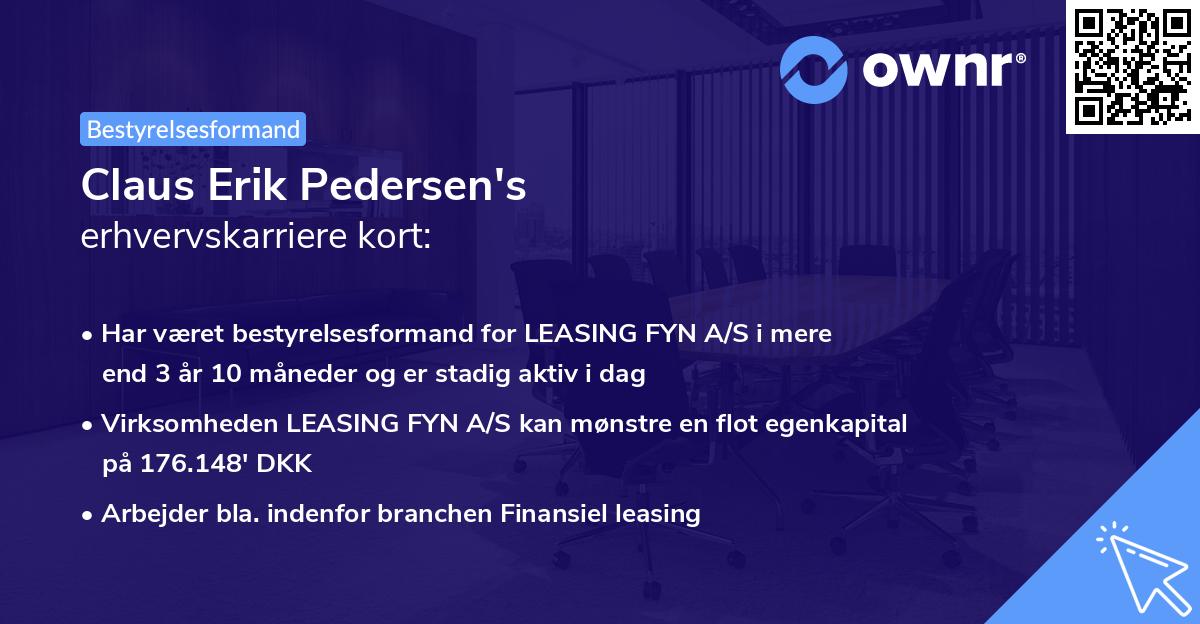 Claus Erik Pedersen's erhvervskarriere kort