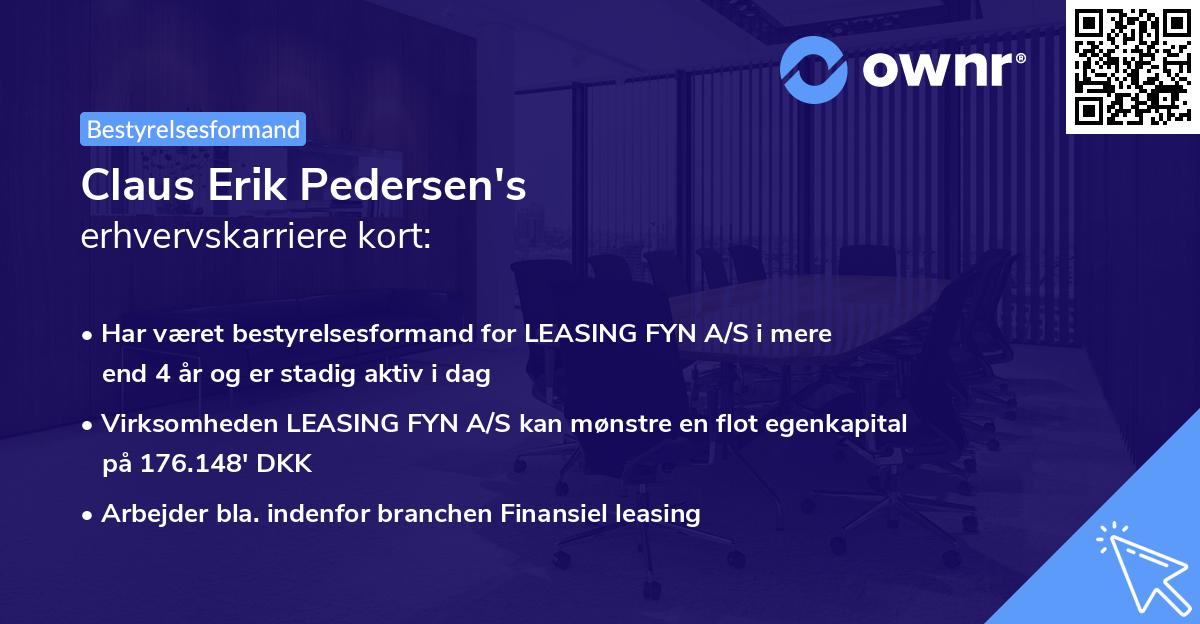 Claus Erik Pedersen's erhvervskarriere kort