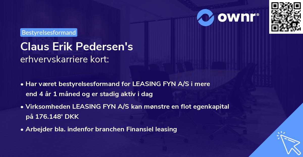 Claus Erik Pedersen's erhvervskarriere kort