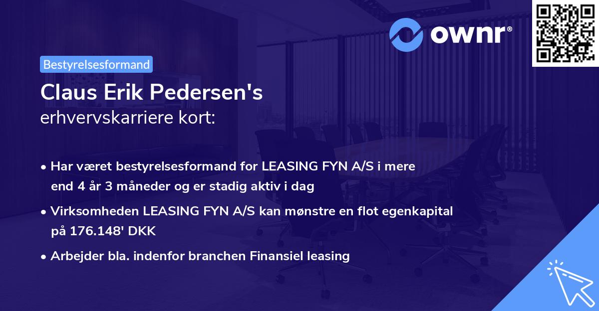 Claus Erik Pedersen's erhvervskarriere kort