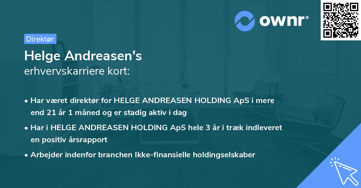 Helge Andreasen's erhvervskarriere kort