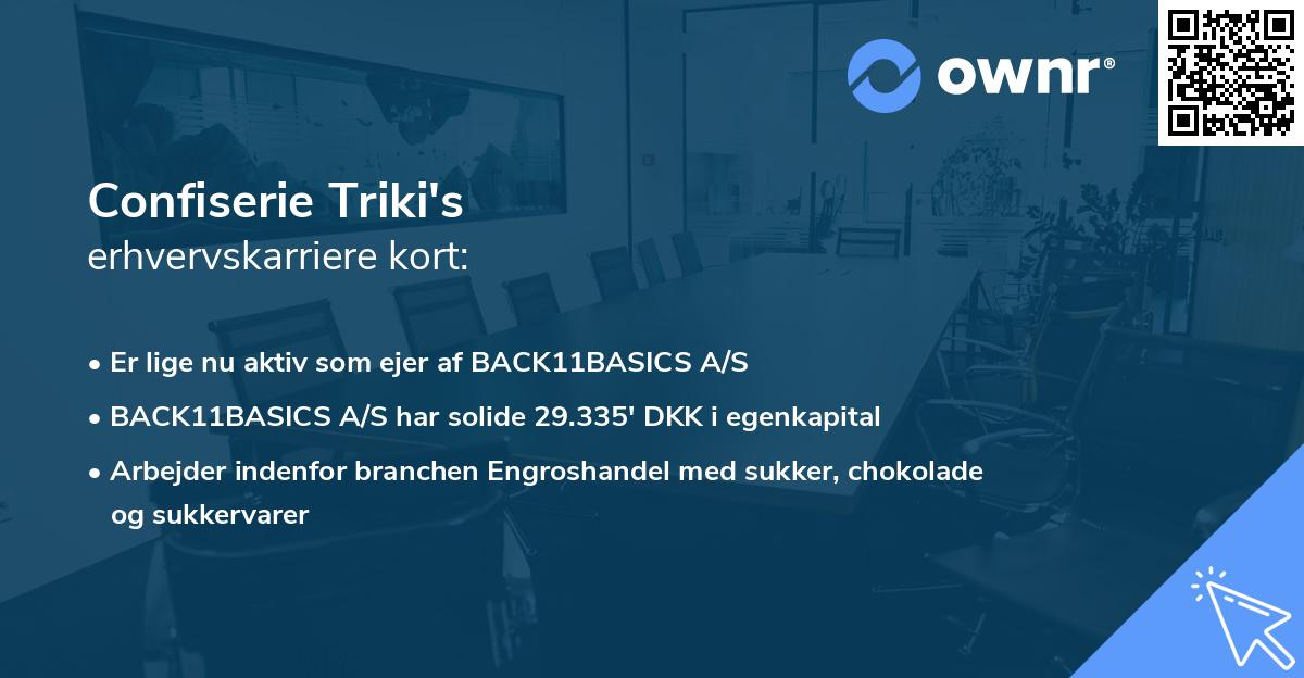 Confiserie Triki's erhvervskarriere kort