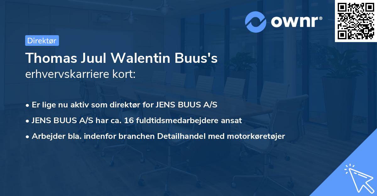 Thomas Juul Walentin Buus's erhvervskarriere kort