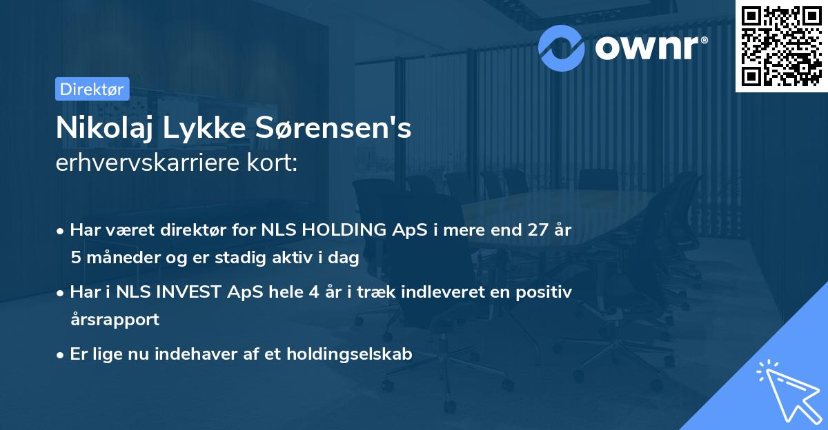 Nikolaj Lykke Sørensen's erhvervskarriere kort