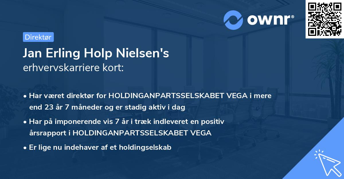 Jan Erling Holp Nielsen's erhvervskarriere kort