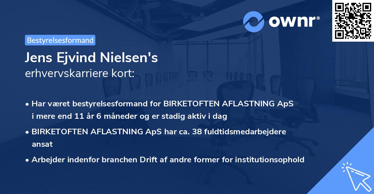 Jens Ejvind Nielsen's erhvervskarriere kort