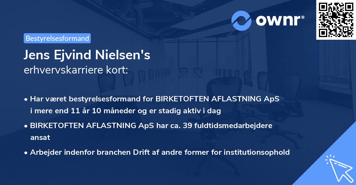 Jens Ejvind Nielsen's erhvervskarriere kort