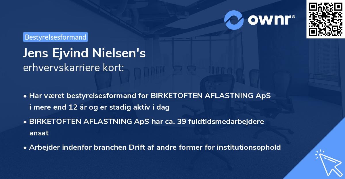 Jens Ejvind Nielsen's erhvervskarriere kort