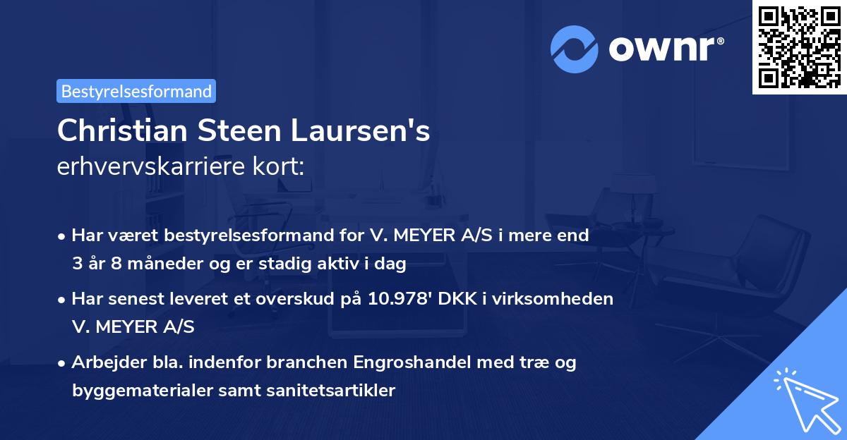 Christian Steen Laursen's erhvervskarriere kort