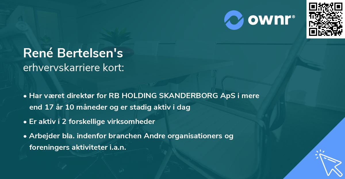 René Bertelsen's erhvervskarriere kort