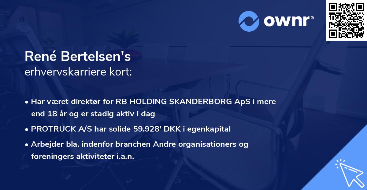 René Bertelsen's erhvervskarriere kort