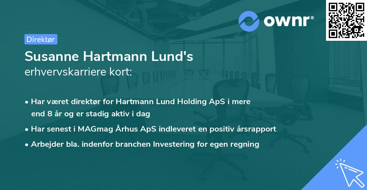 Susanne Hartmann Lund's erhvervskarriere kort