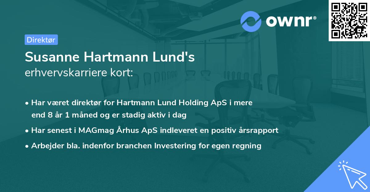 Susanne Hartmann Lund's erhvervskarriere kort