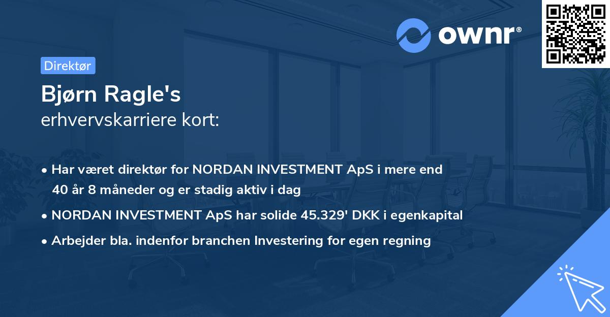 Bjørn Ragle's erhvervskarriere kort