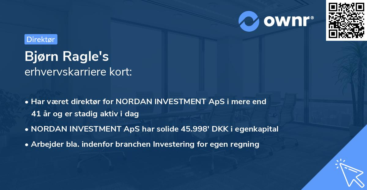 Bjørn Ragle's erhvervskarriere kort