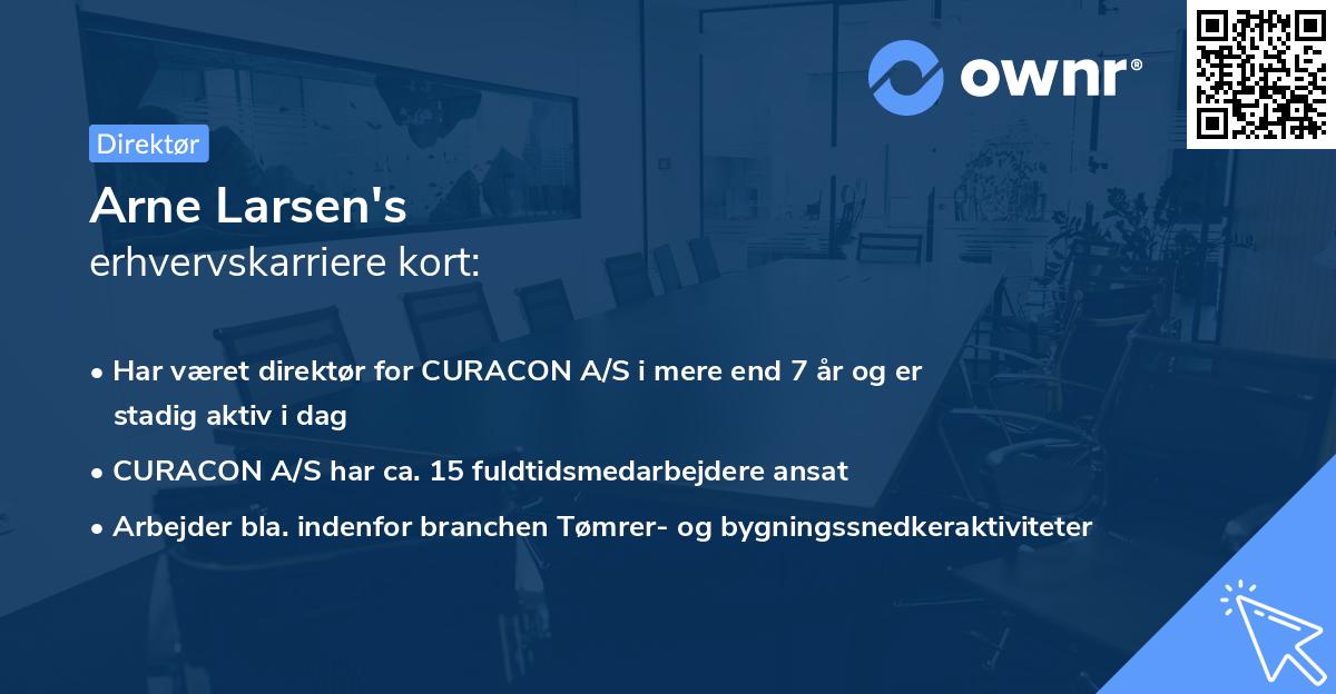Arne Larsen's erhvervskarriere kort