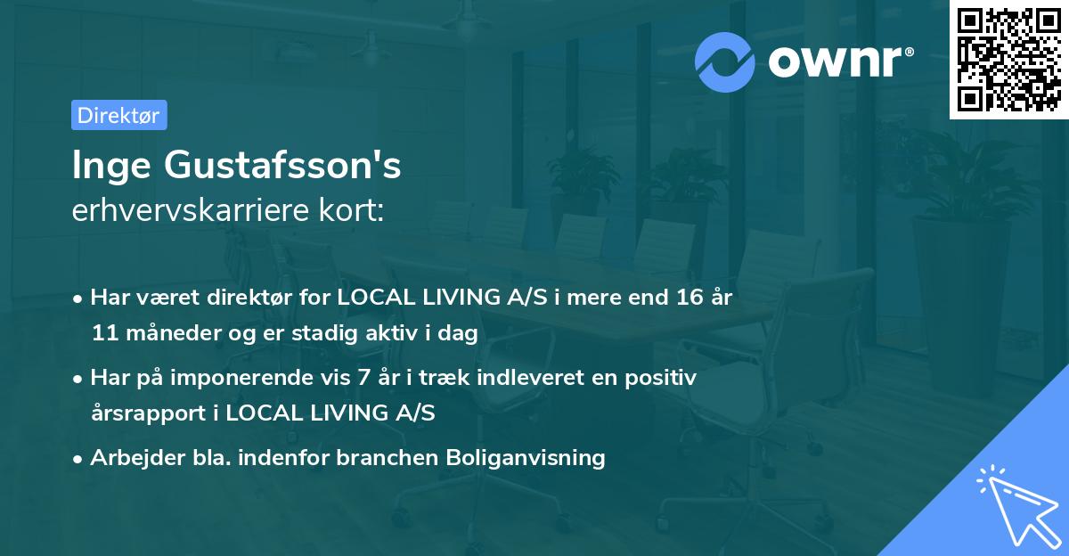 Inge Gustafsson's erhvervskarriere kort