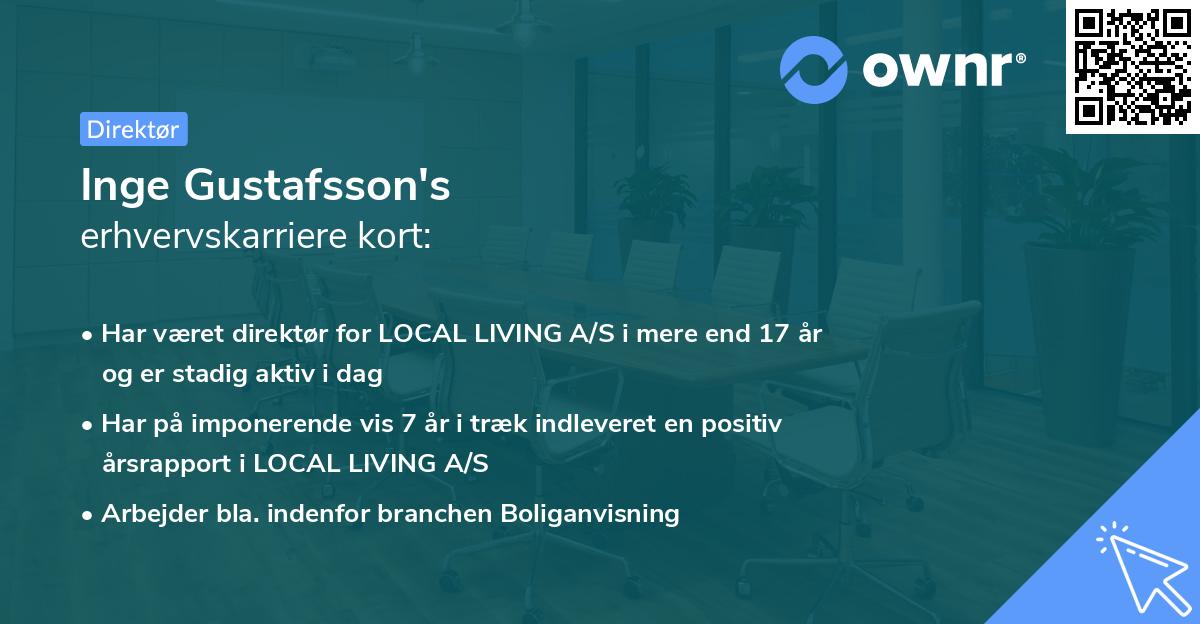 Inge Gustafsson's erhvervskarriere kort