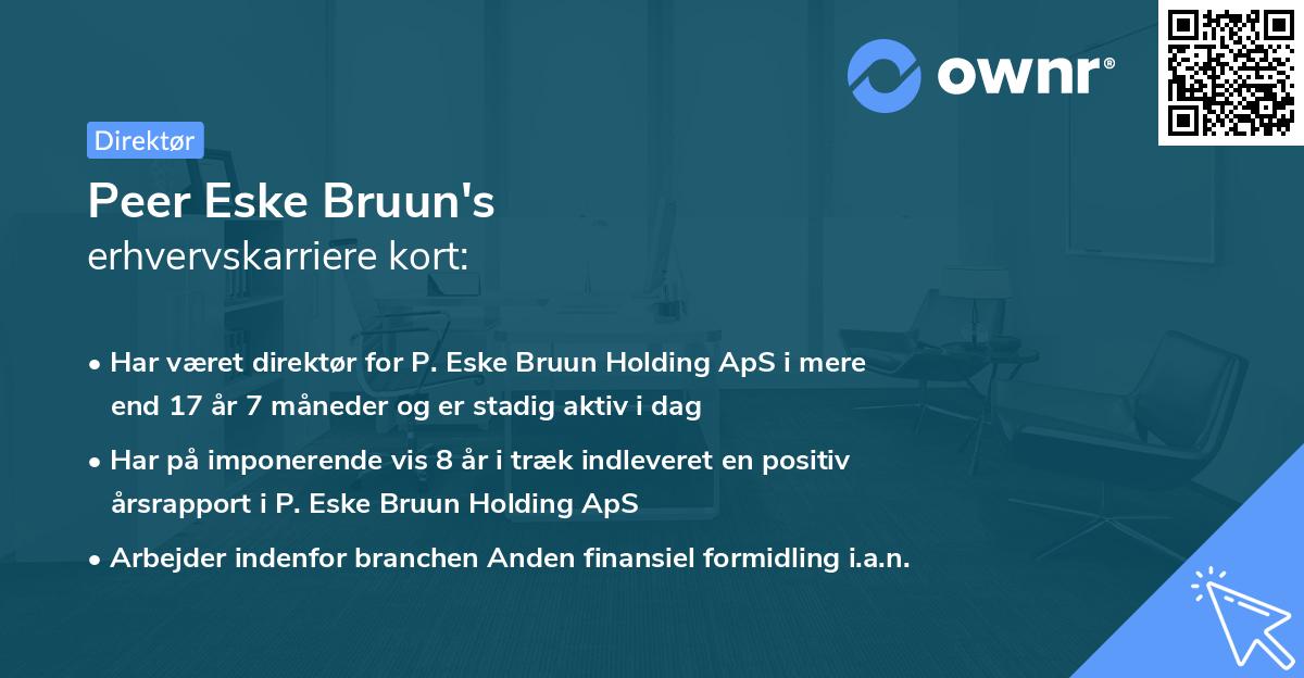 Peer Eske Bruun's erhvervskarriere kort