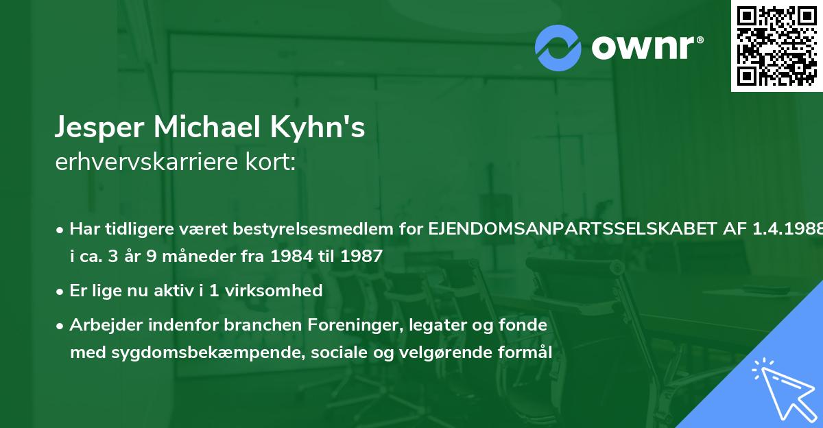 Jesper Michael Kyhn's erhvervskarriere kort