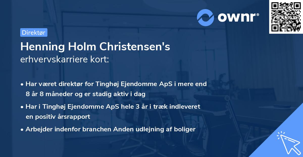 Henning Holm Christensen's erhvervskarriere kort